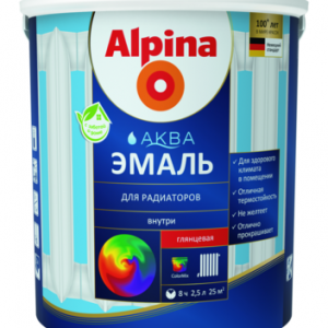 Alpina АКВА Эмаль для радиаторов 0,9л / 1,08кг
