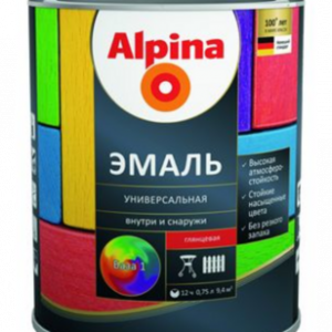 Alpina Эмаль универсальная База1 шелк.-мат. 9л / 11,25кг